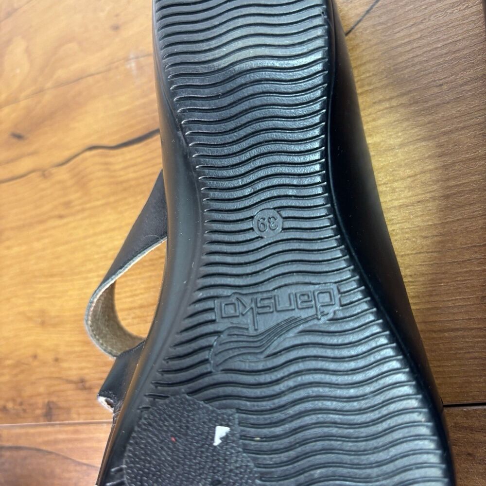 Dansko Dixie Full Grain Leather Sandals Black Turquoise Size EU 39 US 8.5-9 - Picture 6 of 9